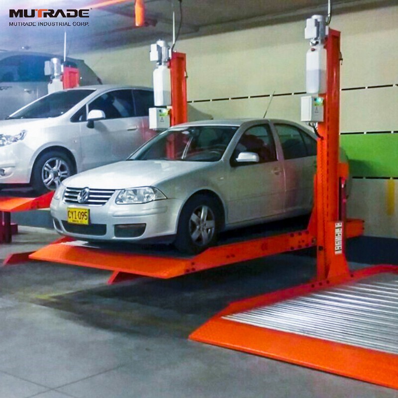 Key Switch CE Approved Underground 2 Post Car Parking Lift